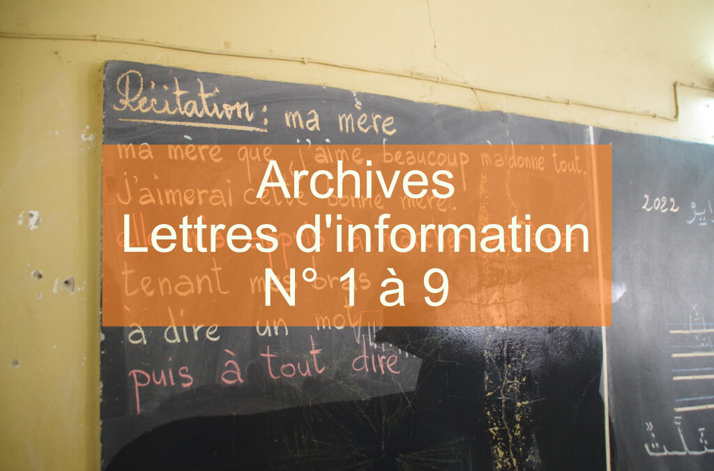 Archives des lettres d&rsquo;information n° 1 à 9