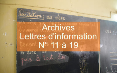 Archives des lettres d’information N°11 à 19