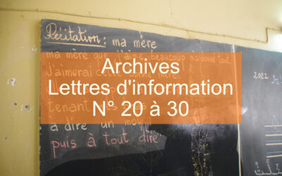 Archives des lettres d’information N° 20 à 30
